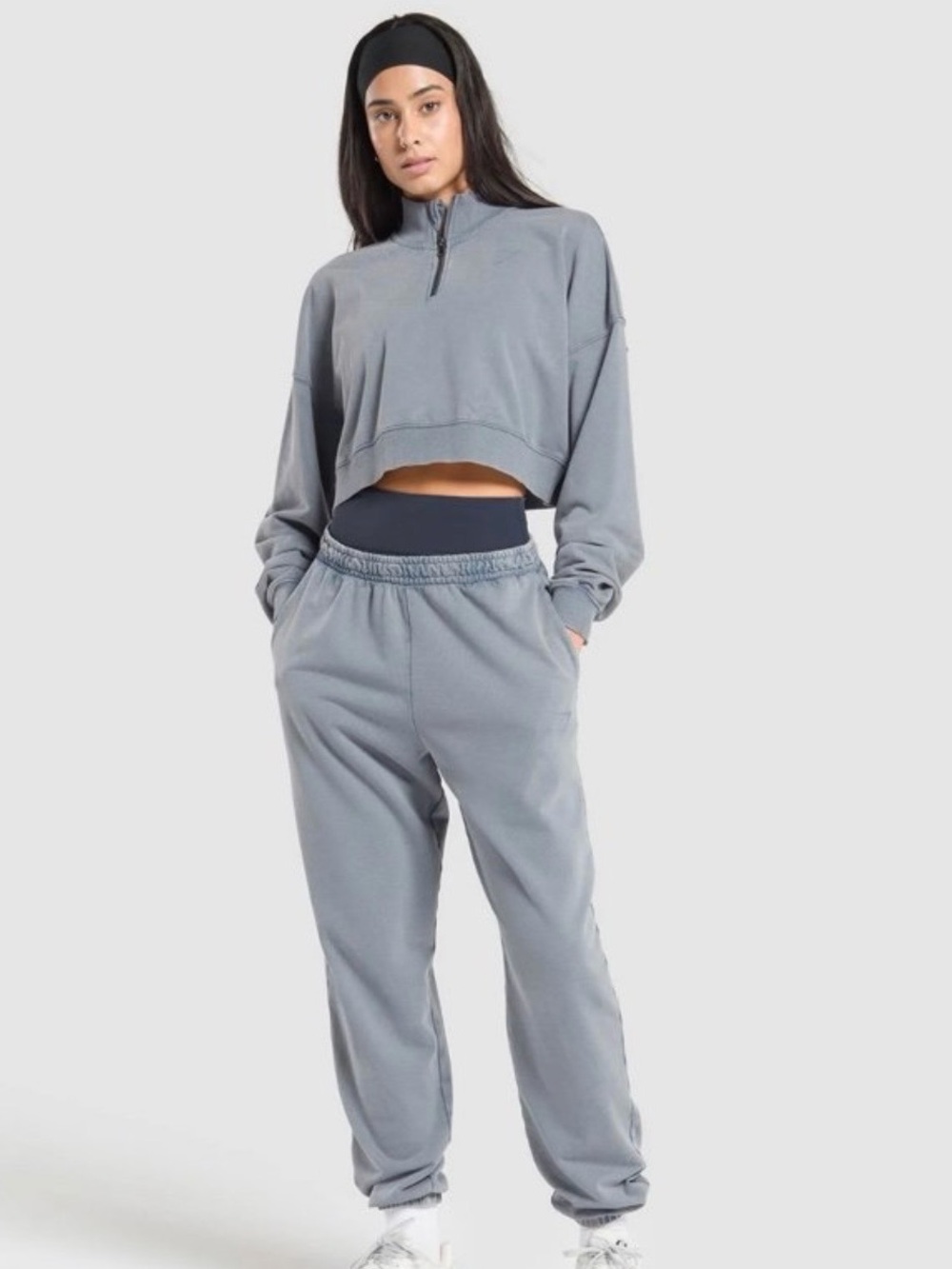 Gymshark Grey Jogger and 1/4 zip set